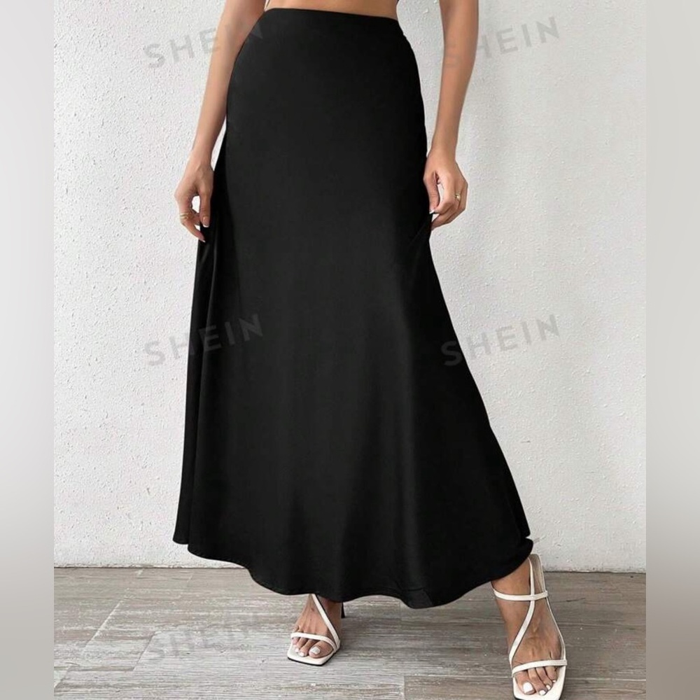 Tall silk maxi skirt